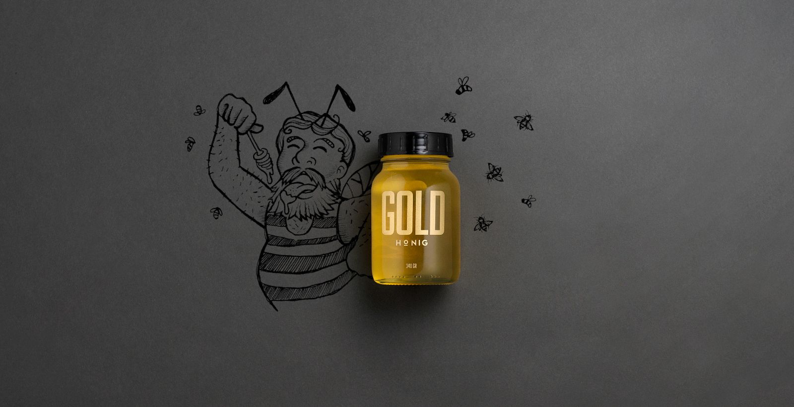 GOLD Akazien Honig mit Bienenmann